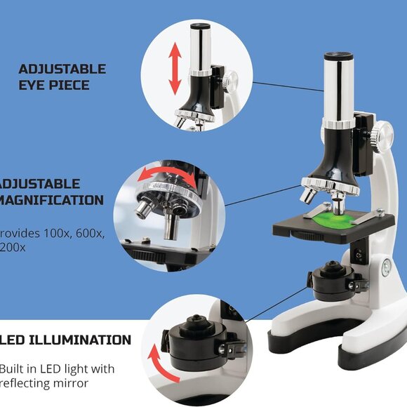 NEW Discovery #MINDBLOWN Microscope Set 48-Piece with Durable Metal Framework, 1 - Picture 5 of 16